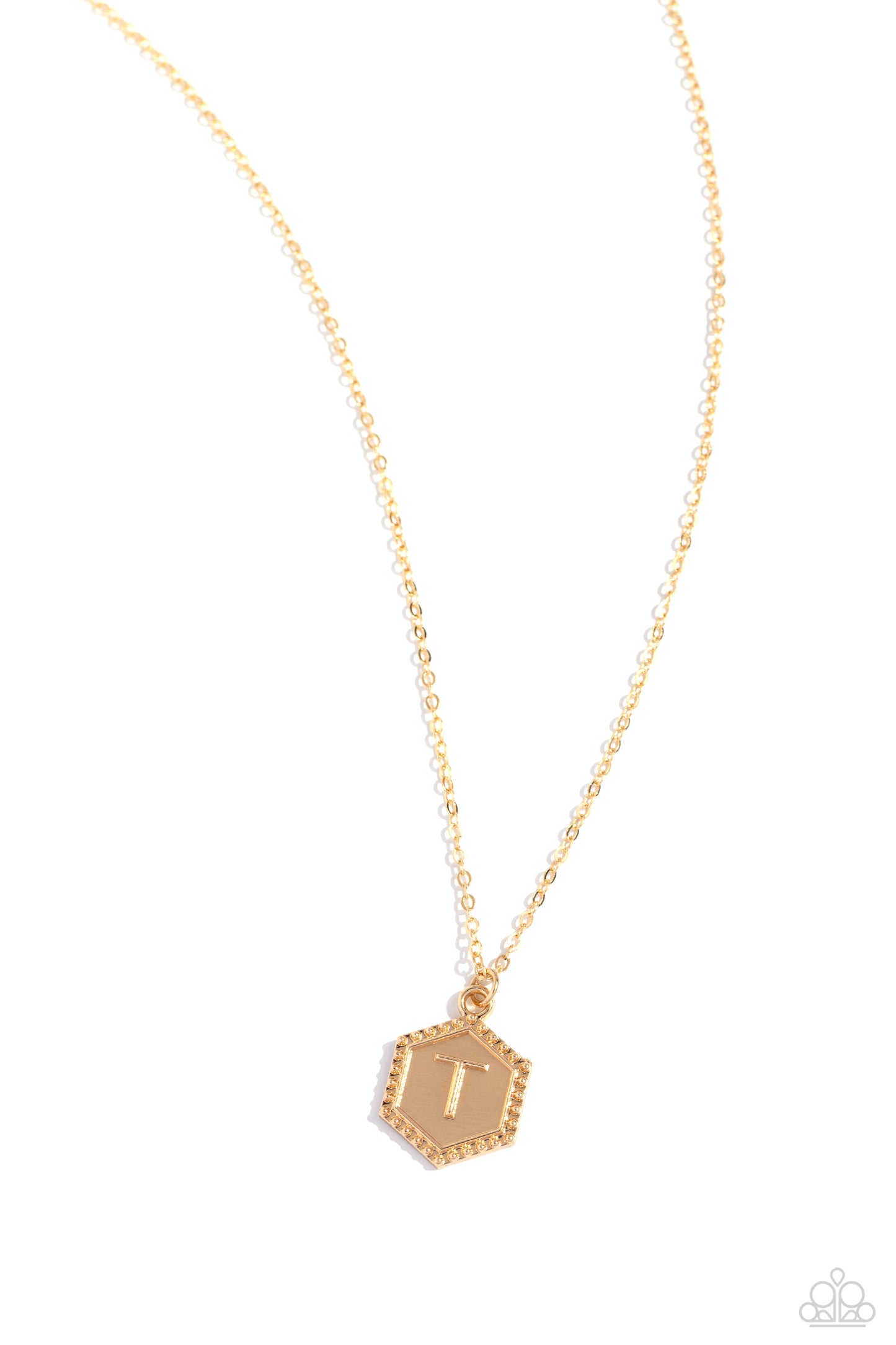 Emblematic Elegance - Gold - T Necklace