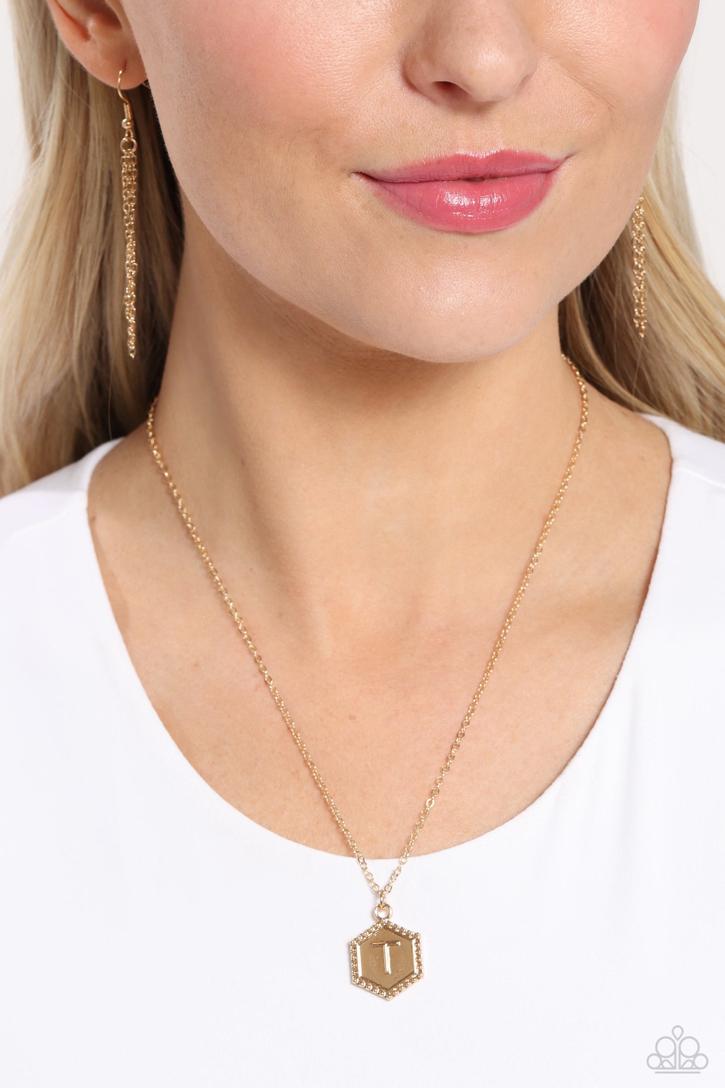 Emblematic Elegance - Gold - T Necklace