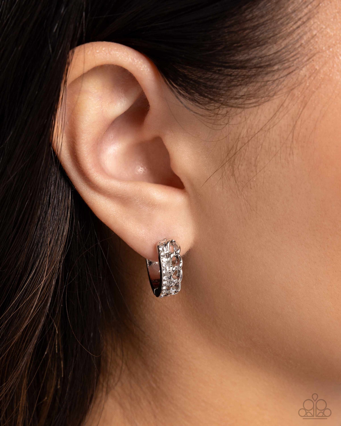 New Releases 10/22 Lethal Layers - White Hinge Hoop Earrings