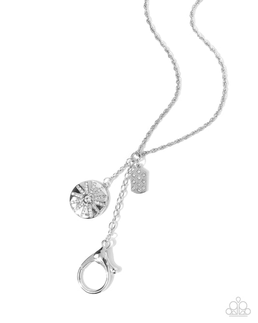 Embellished Effort - White Lanyard Necklace